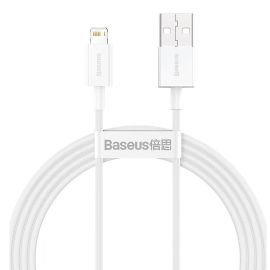 Cable USB-A a Lightning Baseus CALYS-B02 Superior 2.4A - Blanco 1.5 metros