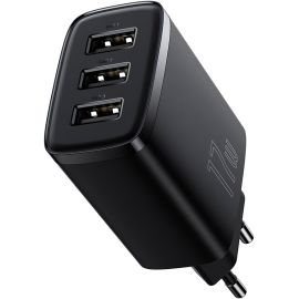 Cargador Baseus Compact 17 W 3 x USB-A - Negro (CCXJ020101)