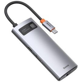 Hub USB-C 6 en 1 Baseus CAHUB-CW0G 3 USB-A 3.0+HDMI 4K+USB-C PD+RJ45 - Gray