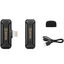 Mini Microfone Sem Fio Boya BY-WM3T2-D1 - Preto
