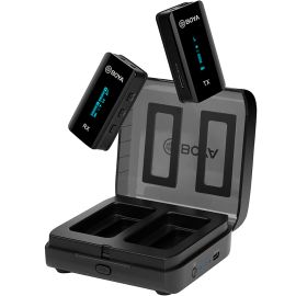 Kit de Microfone sem Fio Boya BY-XM6-K1 com Estojo de Carregamento - Preto