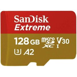 Memoria Micro SD SanDisk Extreme 190-90 MB/s U3 128GB con Adaptador (SDSQXAA-128G-GN6AA)
