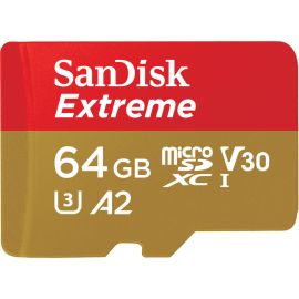 Memoria Micro SD SanDisk Extreme 170-80 MB/s U3 64GB con Adaptador (SDSQXAH-064G-GN6AA)