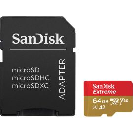 Memoria Micro SD SanDisk Extreme 170-80 MB/s U3 64GB con Adaptador (SDSQXAH-064G-GN6AA)