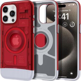 Estuche Protector Spigen Classic C1 Magfit ACS06609 para iPhone 15 Pro Max - Ruby