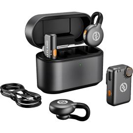 Microfone Sem Fio Hollyland Lark M2S Combo (2TX+1RX) USB-C/Lightning/Câmera - Space Gray