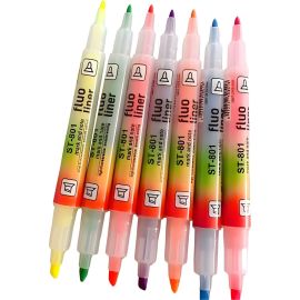 Set de Pinceles Marcadores Styno ST-801-7 Doble Punta - 7 Colores 