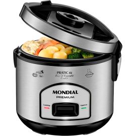Arrozeira Elétrica Mondial PE-43-6X 110v 500W - Preto/Aço Inoxidável