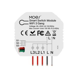 Interruptor Inteligente Moes MS-104C 3 Vías Wi-Fi