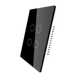 Interruptor de Luz Inteligente Moes WS-US4-RFB-N Wi-Fi RF 4 Botón - Negro