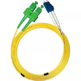 Cable de Conexión de Fibra Óptica Patch Cord LC-UPC a SC-APC Dúplex 3 mm - 2 Metros