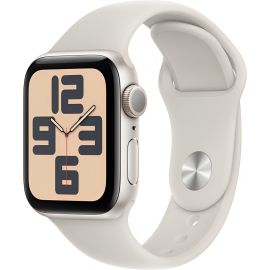 Apple Watch SE 2ª geração (2024) caixa de alumínio em Starlight pulseira esportiva na cor Starlight 44 mm S/M MXEU3LL/A