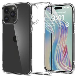 Estuche Protector Spigen Crystal Hybrid ACS06471 para iPhone 15 Pro - Crystal Clear