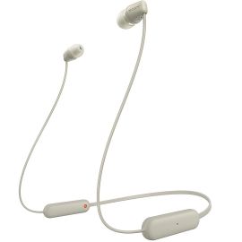 Fone de ouvido Sony In-Ear WI-C100 Bluetooth - Taupe 