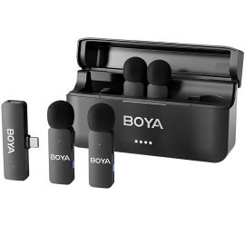 Kit Microfone Lavalier Sem Fio Boya BY-V4D