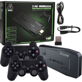 Consola Keen Game Stick Lite 4K Ultra HD con 2 Controles - Negro