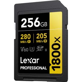 Memória SD SDXC Lexar Professional 1800X Série Gold 280-205 MB/s C10 U3 V60 256 GB (LSD1800256G-BNNNU)