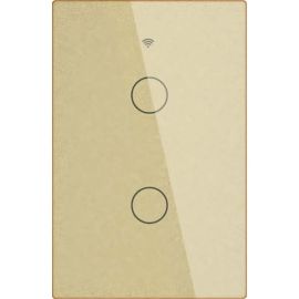 Interruptor de Luz Inteligente Moes WS-US2-L Wi-Fi RF 2 Botones - Dorado