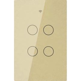 Interruptor de Luz Inteligente Moes WS-US4-L Wi-Fi RF 4 Botones - Dorado