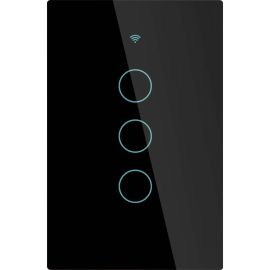 Interruptor de Luz Inteligente Moes WS-US3-L Wi-Fi RF 3 Botones - Negro