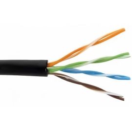 Cable de Red UTP Norphel CAT5e 100% Cobre Exterior - Negro 500 metros