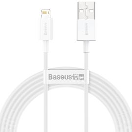Cable USB-A a Lightning Baseus CALYS-C02 Superior 2.4A - Blanco 2 metros