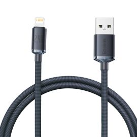 Cable USB-A a Lightning Baseus CAJY000001 Crystal Shine 2.4A - Black 1.2 metros