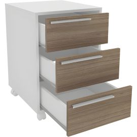 Cajonera Politorno Maia 2487 3 Cajones - Blanco/Castaño