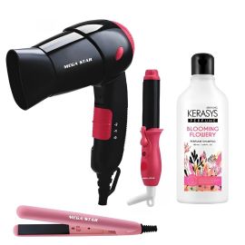 Kit Travel Mega Star GWB056 3 em 1 + Shampoo Kerasys 180mL
