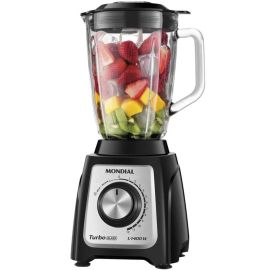 Liquidificador Mondial L-1400-GI Turbo Inox 110v - Preto/Prata 2.2L