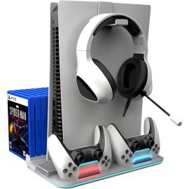 Estación de Carga Multifuncional Krab KBDS5 para PlayStation 5 RGB - Blanco 