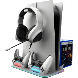 Estación de Carga Multifuncional Krab KBDS5 para PlayStation 5 RGB - Blanco 
