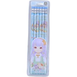 Set de Lápices con Borrador HB19CM K37827-1 - Celeste 12 piezas
