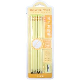 Set de Lápices Zhenglin con Borrador K50741-2 + Sacapuntas - Amarillo 10 piezas