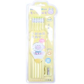 Set de Lápices Zhenglin con Borrador K50740 + Sacapuntas - 10 piezas