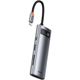 Hub USB-C 7 en 1 Baseus WKWG020113 2 USB-A 3.0+HDMI 4K+2 USB-C PD+SD+TF - Gray