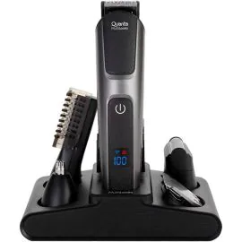 Kit Barbeador Eléctrico Quanta QTAPK20 - 12 en 1 - Recargable - Negro y Gris
