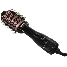 Cepillo Secador Quanta QTES6000 1300 W 2 en 1 Bivolt - Negro/Rosa Dorado